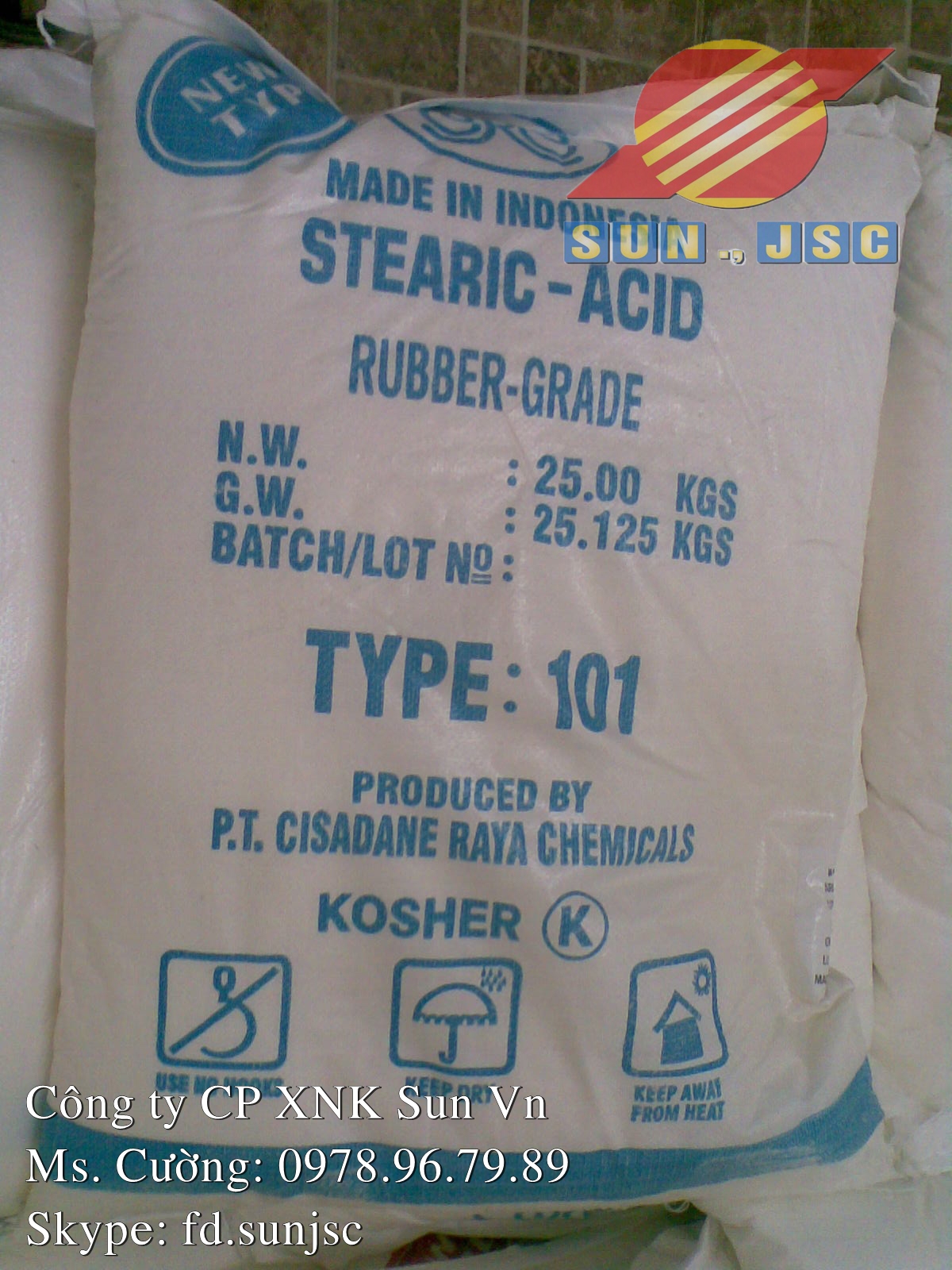 Stearic acid 101 bag002 - Công Ty TNHH XNK Vật Liệu Sun